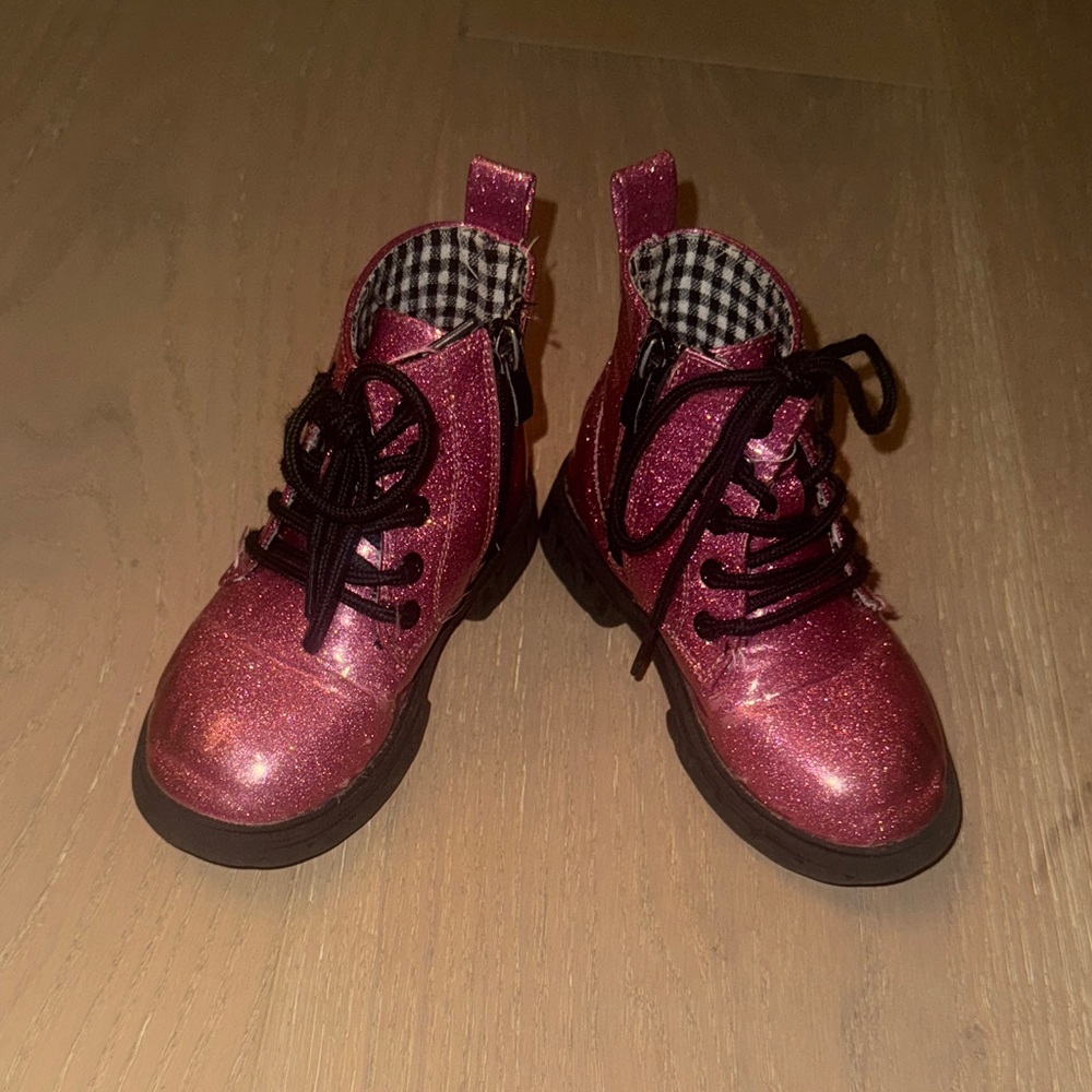 Dr. Martens Glittery Pink Kids Boots